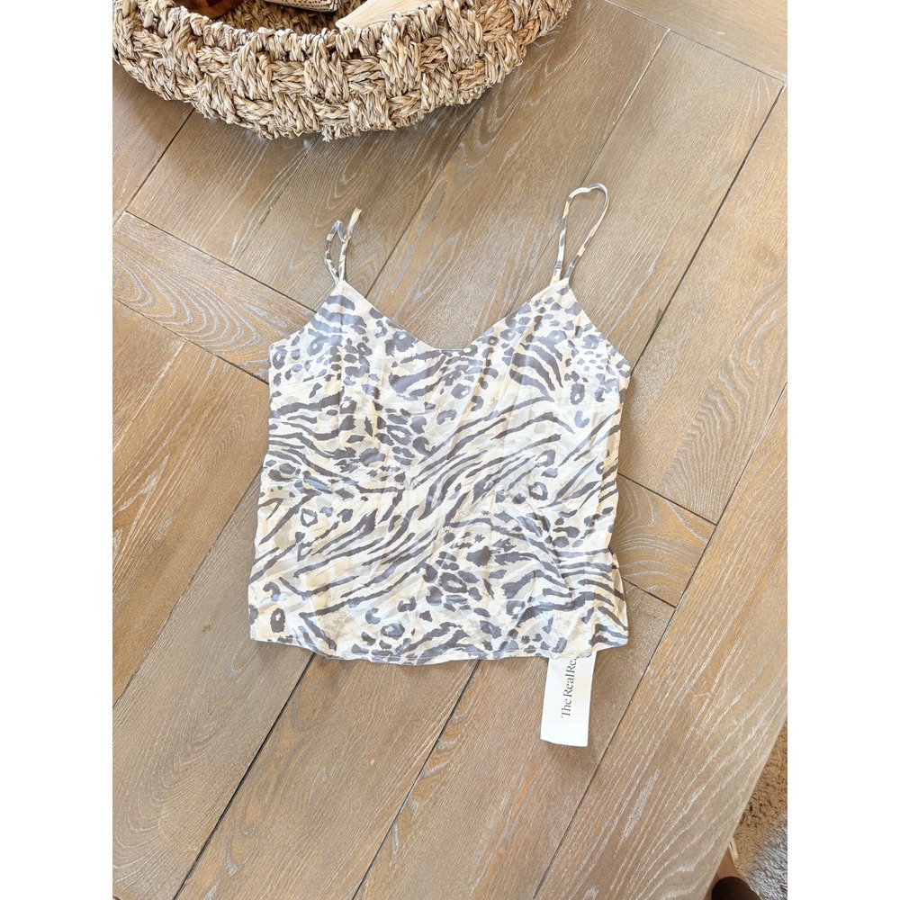 Rails Paola Top Womens Grey Zebra Animal Print XS